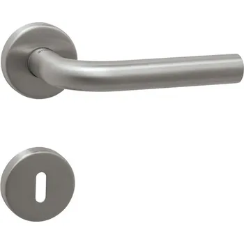 Dveřní kování klika TI - MONA - R 2001 Provedení: koule fix/kl. pravá + PZ rozety (otvor pro vložku), Povrch: BN - broušená nerez (16) 8584138010183