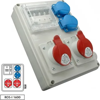 Rozvaděč Zásuvková rozvodnice ROS-I 1600 2x1643+2x230V jištěná, IP44 (SEZ ROS-I 1600)