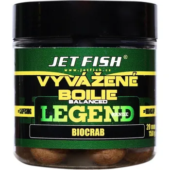 Boilies JET Fish Vyvážené boilie Legend range 250ml/20mm Příchuť: Rak & GLM