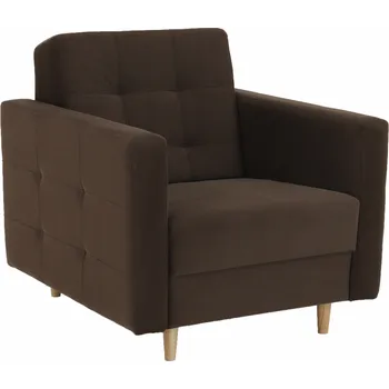 Obývací pokoj Celočalouněné křeslo, čokoládová látka, AMEDIA