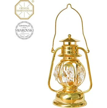 Figurka Designová figurka PETROLEJOVÁ LAMPA s bílými krystaly v dárkové krabičce - 5,5*8,5 cm
