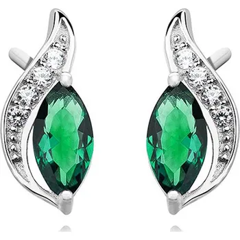 Náušnice Olivie Stříbrné náušnice se smaragdovým zirkonem 4962 Ag 925; ≤1,6 g.