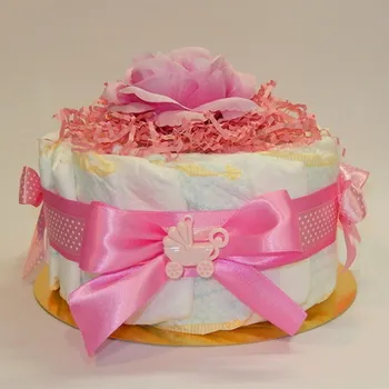 plenkový dort Ateliér Confetti Dort z plenek - Magdalena Velikost plenek: Velikost 3 (6-10 kg)