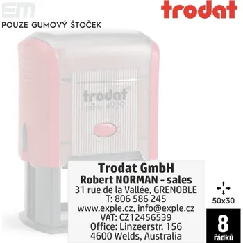 Razítko Razítko Trodat 4929 [50x30mm] - pouze gumový štoček