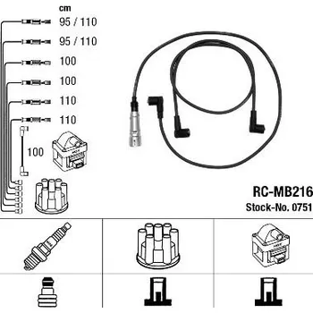 Zapalovací kabel Sada kabelů pro zapalování NGK 0751
