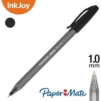 Kuličkové pero PaperMate InkJoy 100 - s víčkem, 1 mm černé 8ks