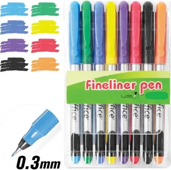 Liner Fineliner Pen ECO, 0.3 mm sada 8 barev