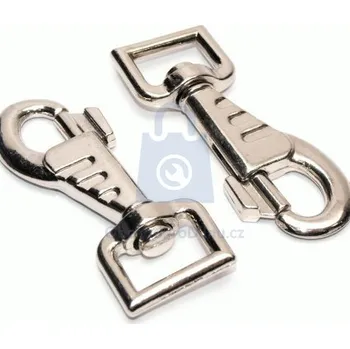 Jištění Karabina popruhová s prolisem, poniklovaná 26 mm, balení 20 ks