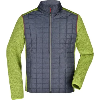 Daiber Pánská pletená hybridní bunda Knitted Hybrid Jacket JN742 Barva: Kiwi melír - Antracitový melír, Velikost: XL