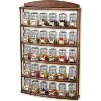 Drátěná police Polička na kořenky 769 - polička s třiceti skleněnými kořenkami