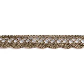 Krajka Snový svět Paličkovaná krajka bavlněná khaki TK0029-18mm