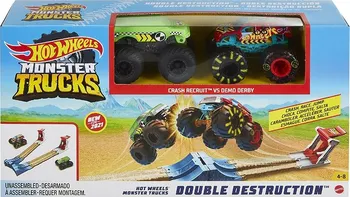 Set autodráh Hot Wheels Monster Trucks Dvojitá destrukce