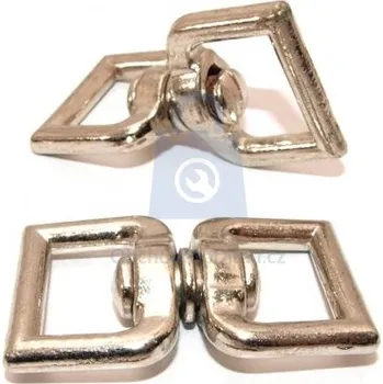 Obrtlík kombinovaný, poniklovaný 20 / 26 mm oko-popruh - hobby balení, balení 1 ks