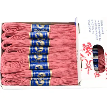 Příze Snový svět 7532 - Bavlněná vyšívací příze Mouline růžovočerveň