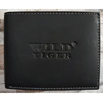 Peněženka Pánská kožená peněženka Wild tiger 12 černá Barva: Černá