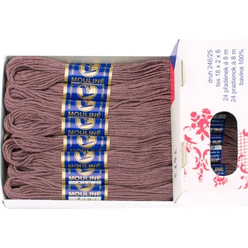 Příze Snový svět 7672 - Bavlněná vyšívací příze Mouline rudohnědá