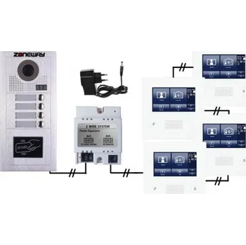 Set videozvonku ZONEWAY ZW-432M + ZW-619-4D