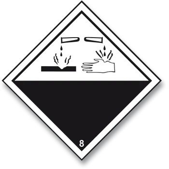 Značení ADR 8 - Žíravé látky - samolepka 250 x 250 mm