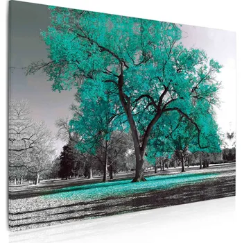 Obraz Malvis ® Obraz podzim v parku - zelený Velikost (šířka x výška): obdélník - 90x60 cm