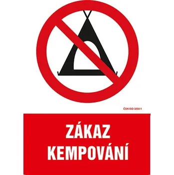 Značení Zákaz kempování - tabulka 140 x 200 mm
