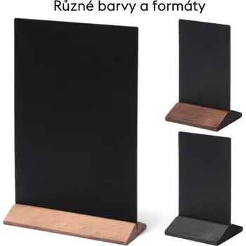 Reklamní Dřevěný křídový menu stojánek ekonomický popisovatelný oboustranný Formát A4 (210x300mm), barva černá (CHBMCH210BL)