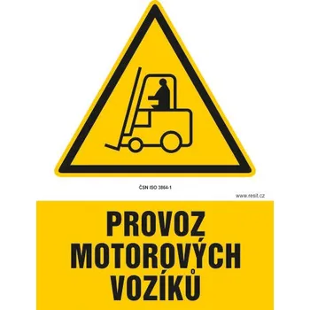 Provoz motorových vozíků - samolepka 200 x 280 mm