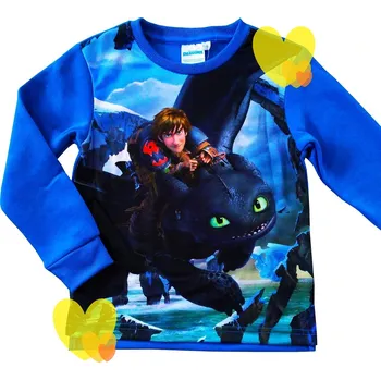 Chlapecká mikina SUN CITY Mikina JAK VYCVIČIT DRAKA přes hlavu modrá