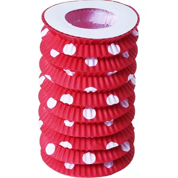 Party dekorace Rappa Lampion papírový červený s tečkami 23 cm