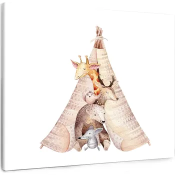 Malvis ® Obraz Malovaná zvířátka Velikost (šířka x výška): 80x80 cm