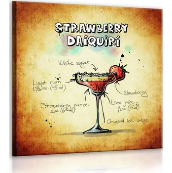 Obraz Malvis ® Obraz cedule Strawberry Daiquiri Velikost (šířka x výška): 30x30 cm