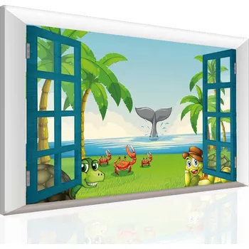 Malvis ® Dětský obraz Zvířátka na pláži Velikost: 90x60 cm