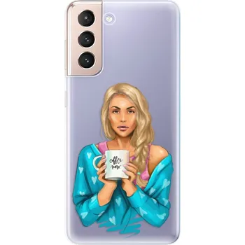 Pouzdro na mobilní telefon Odolné silikonové pouzdro iSaprio - Coffe Now - Blond - Samsung Galaxy S21