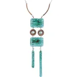 Skleněný náhrdelník tyrkysový žebřík NH0102