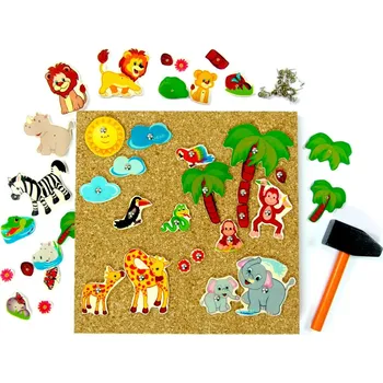 Dřevěná hračka Hess Zatloukací hra safari