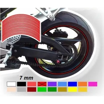samolepka Proužky na ráfky motocyklu šířka 7 mm různé barvy a velikosti ráfku
