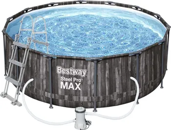Bazén Bestway Steel Pro Max Wood 5614X 3,66 x 1 m + kartušová filtrace, schůdky