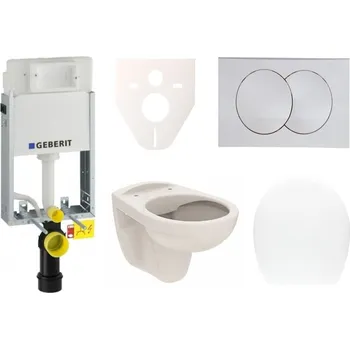 Klozet Cenově zvýhodněný závěsný WC set Geberit k zazdění + WC Ceramia S-Line SIKOGE1U7