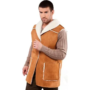 Dámská vesta Vesta Country Long ovčí vlna/velur S-XXL světle hnědá, Barevné varianty Světle hnědá, Velikosti S 200-100-00240