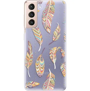 Pouzdro na mobilní telefon Odolné silikonové pouzdro iSaprio - Feather pattern 02 - Samsung Galaxy S21