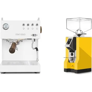 Set domácích spotřebičů Ascaso Steel UNO PID, White&Wood + Eureka Mignon Specialita, CR…