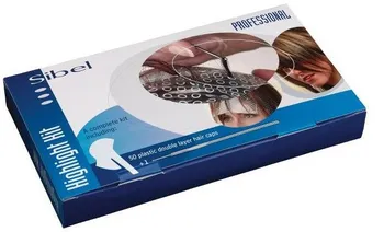 Příslušenství k barvení vlasů Sibel Highlight Kit melírovací čepice + hák 50 ks