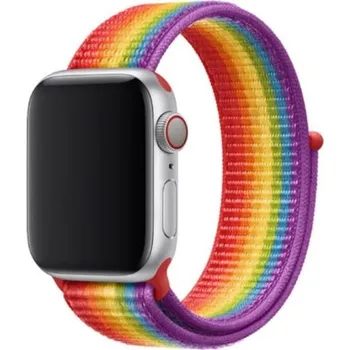Příslušenství k chytrým hodinkám eses Nylonový řemínek pro Apple Watch - Duhový 42mm, 44mm, 45mm, 49mm
