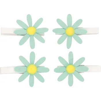 Kytičky oranžové s glitry na kolíčku 5 cm, 4 ks v sáčku 17109