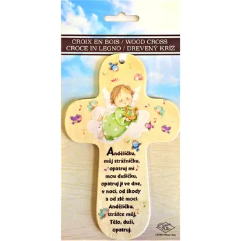 Kříž pro děti (zelený) (Dětský kříž na zavěšení)