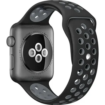 Řemínek na hodinky Řemínek pro Apple Watch Ultra 49mm / 45mm / 44mm / 42mm - silikonový - černý / šedý - (M/L)