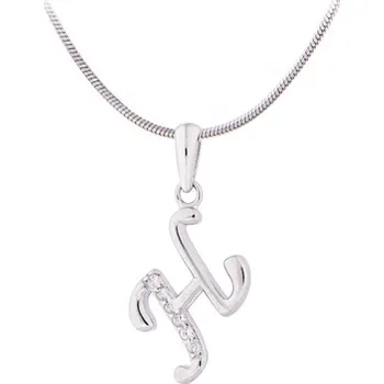 Přívěsek Stříbrný přívěšek písmeno H s čirými zirkony SVLP0364XH2BI0H