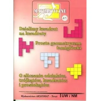 Matematika Miniatury matematyczne 41. Dzielimy kwadrat na kwadraty. Proste geometryczne łamigłówki - Bobiński Zbigniew, Nodzyński Piotr, Świątek Adela, Uscki Mirosław