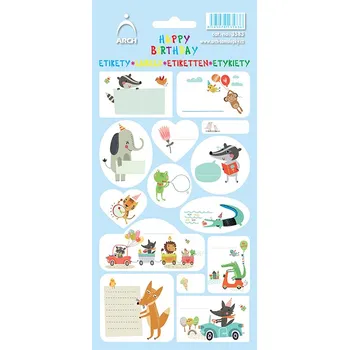 samolepka ARCH Etikety HAPPY BIRTHDAY - modré