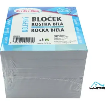 Bloček KOSTKA bílá 85 x 85 x 80mm, nelepená LUMA