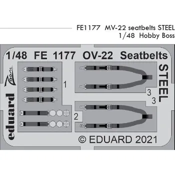 Plastikový model Eduard 1/48 MV-22 seatbelts STEEL (HOBBY BOSS)